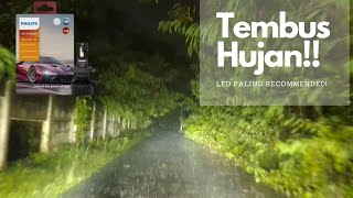 Tembus Hujan Test drive Lampu led h4 Philips Ultinon Rally 3550 Terang dan Mantap [upl. by Xaviera5]