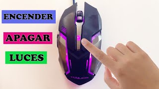 COMO PRENDER APAGAR Y CONFIGURAR LUCES DE MOUSE GAMER  💡🚨 [upl. by Marks]