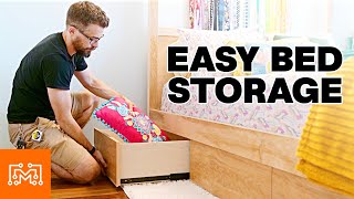 Adding Storage To Any Bed  Woodworking  I Like To Make Stuff [upl. by Roose]