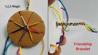 How to make a friendship bracelet with a cardboard loom [upl. by Ahseital20]