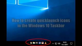 How to create Quicklaunch icons  shortcuts in the taskbar of Windows 10 [upl. by Able]