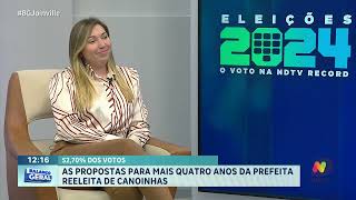 5270 dos votos as propostas para mais quatro anos da prefeita reeleita de Canoinhas [upl. by Acinod141]