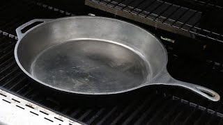 Smoothing and reseasoning a new cast iron pan [upl. by Stockmon]