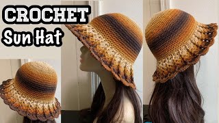 CROCHET  SUN HAT Crochet  How to Crochet Summer Hat [upl. by Atteuqram]