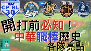 2020中華職棒必知的職棒歷史各隊亮點整理 中職30年 啦啦隊 Taiwan Baseball 富邦 統一 中信 兄弟 [upl. by Ahseim192]