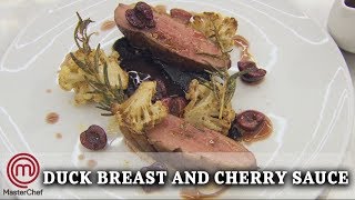 How To Make  Marcus Wareings Duck Breast and Cherry Sauce  MasterChef UK [upl. by Eanerb]