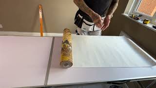 Cutting The First Sheet Of Wallpaper For A Feature Wall [upl. by Nallaf67]