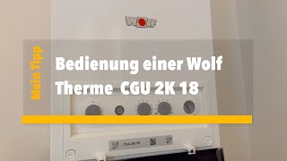 Bedienung einer Wolf Gastherme CGU 2K 18 [upl. by Toft]