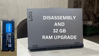 LENOVO LOQ 15 IRX9 2024 DISASSEMBLY AND 32 GB RAM UPGRADE [upl. by Naujed592]