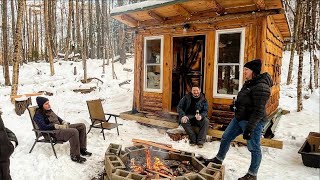 Building a Tiny OffGrid Cabin in the Woods for a Year Start to Finish [upl. by Anayrb]