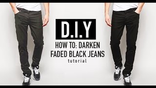 HOW TO REDYE FADED BLACK JEANS DIY TUTORIAL  JAIRWOO [upl. by Euqcaj403]