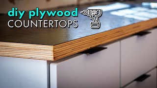 Building DIY WOOD COUNTERTOPS from PLYWOOD amp LAMINATE for 300  Kitchen Remodel Pt 2 [upl. by Ransome]