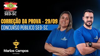 CORREÇÃO DA PROVA DO DIA 2909  CONCURSO PÚBLICO SEDSC [upl. by Laamaj749]