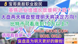 英伟达业绩增长放缓将大跌？美股大盘两天横盘整理明天将决定方向！比特币可看涨到10万以上？NVDA GOOG COIN SOXL OKLO 11202024 第一节 [upl. by Bloch925]