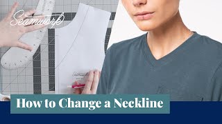 TRENDY NECKLINE DIY How to draft a plunge asymmetric Neckline [upl. by Harrod]