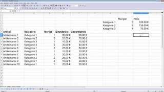 SUMMEWENN  FUNKTION Open Office Calc [upl. by Acquah727]