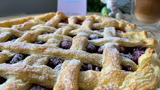 Easy Recipe for Cherry Puff Pastry Pie [upl. by Sutelc]