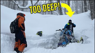 SNOWMOBILING THE DEEPEST SNOW IN THE MIDWEST [upl. by Yroffej]