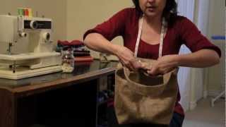 Burlap Tote Tutorial  Spools and Bobbins Sewing  Halifax NS [upl. by Atnahsa]