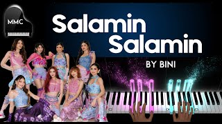 Salamin Salamin by BINI piano cover  sheet music amp lyrics [upl. by Emiolhs]