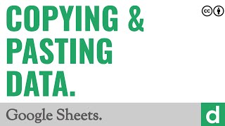 Copying amp pasting data — Google Sheets [upl. by Verdha]