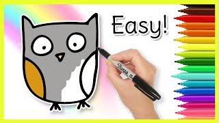 Easy OWL Drawing for Toddlers and Kids [upl. by Jelsma]