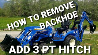 Removing Backhoe and Adding 3 Point Hitch to New Holland Workmaster 25S [upl. by Fenella]