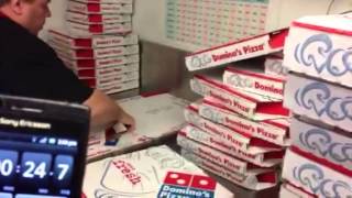 13 Dominos Pizza Large boxes in 30 seconds [upl. by Hube717]