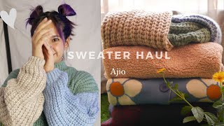 Ajio Haul  AJIO Winter FuzzyKnitted Sweaters  Ajio Haul 2022 [upl. by Mccall]