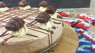 Kinder Bueno Cheesecake Recipe • Kinder Chocolate Cheesecake Recipe • No Bake Cheesecake Recipe [upl. by Aikemahs]