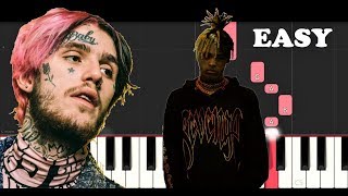 XXXTentacion amp Lil Peep  Falling Down EASY Piano Tutorial [upl. by Greenquist]