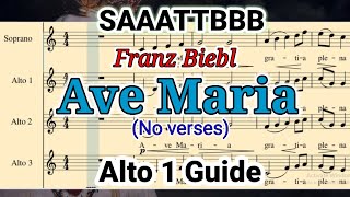 AVE MARIA Franz Biebl Alto 1 Guide [upl. by Ttegirb]