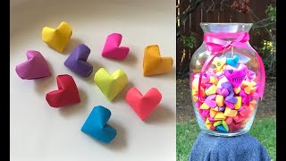 How to make Lucky paper hearts ♥️ 🧡💛💚💙💜  Valentine’s Day  Mother’s Day craft [upl. by Cutcheon]