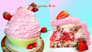 Торт quotПанчо с клубникойquot  Огромное клубничное мороженое  LoveCookingRu [upl. by Stromberg367]