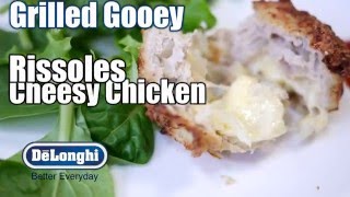 Gooey Cheesy Chicken Rissoles with the Delonghi Multicuisine [upl. by Imailiv]