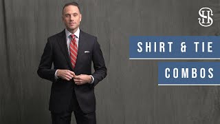 10 Navy Suit Shirt and Tie Combinations  Mens Wardrobe Essentials [upl. by Eetsim]