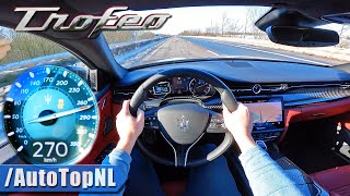 2021 Maserati Quattroporte Trofeo 580HP V8 on AUTOBAHN NO SPEED LIMIT by AutoTopNL [upl. by Hubey809]