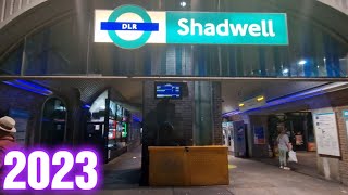 SHADWELL DLR Station at Night 2023 [upl. by Nahrut]