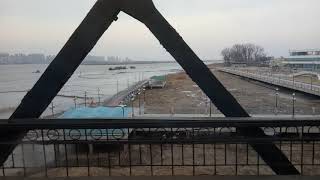 From Pyongyang to Dandong by train North Korea 88 Yalu River [upl. by Harlamert]