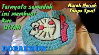 cara Membuat Kue Ulang Tahun  Kue Ultah Doraemon [upl. by Idroj]