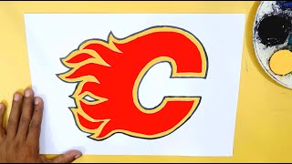 How to draw the Calgary Flames logo [upl. by Magdalena]