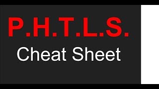 PHTLS CHEAT SHEET [upl. by Ecerahc927]