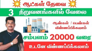 💥3 MNC நிறுவனங்களில் வேலை ChennaiJobs  Jobs in Chennai Tn jobs Todayjobspoint [upl. by Festa253]