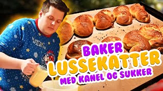 Baker LUSSEKATTER med KANEL og SUKKER 🎅🐈 [upl. by Attwood]