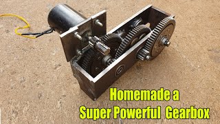 Homemade a Super Powerful Gearbox Full Metal [upl. by Stepha]