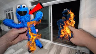 DO NOT MAKE COOKIE MONSTER VOODOO DOLL AT 3 AM CHALLENGE LIT ON FIRE [upl. by Longfellow134]