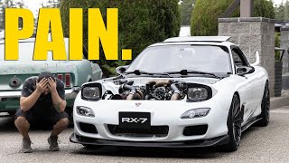 The Engine Needs to come back out Restoring an Abandoned Mazda RX7 EP 26 [upl. by Erdreid]