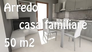 Arredare 50 m2  un piccolo appartamento familiare [upl. by Enaitsirk]