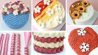 Simple NOZZLE DESIGNS For Cakes  PIPING TRICKS ✨ [upl. by Giliana]