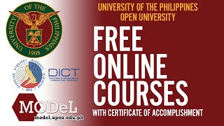 FREE ONLINE COURSES FROM UNIVERSITY OF THE PHILIPPINES  DICT WEBINAR SERIES [upl. by Oiluj]